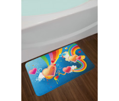 Funky Hearts Bath Mat