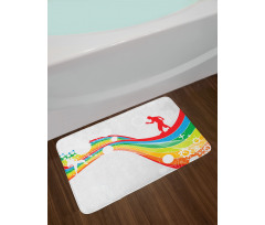 Men on a Wave Bath Mat