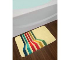 Vintage Colorful Strips Bath Mat