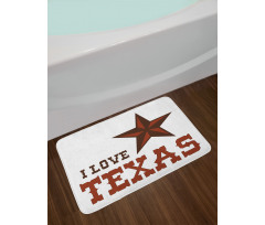 Western Motif Words Bath Mat