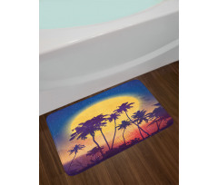 Retro Moon Rise Palms Bath Mat