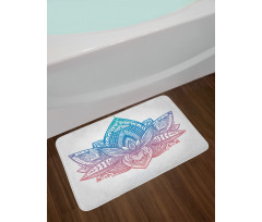 Tribal Boho Lotus Flower Bath Mat