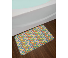 Ornate Poppy Bouquet Bath Mat