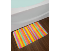 Vertical Colorful Lines Bath Mat