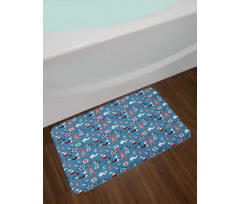 Nautical Doodle Bath Mat