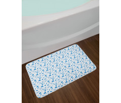 Blue White Bath Mat