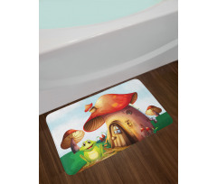 Cartoon Mushroom Houses Bath Mat