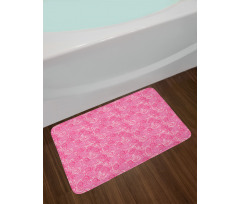 Abstract Round Flowers Bath Mat