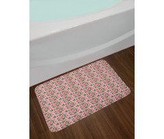 Romantic Retro Polka Dots Bath Mat