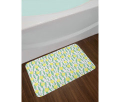 Lemon Leaves Bath Mat