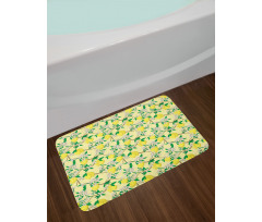 Blooming Lemon Flowers Bath Mat