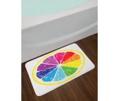 Rainbow Citrus Slice Bath Mat