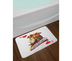 King of Heart Play Card Bath Mat