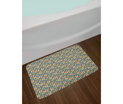 Grid Petals Leaves Stems Bath Mat