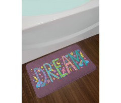 Doodle Art Dream Word Bath Mat