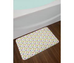 Singing Birds Floral Theme Bath Mat