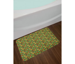 Summer Composition Insects Bath Mat