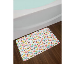 Kingfisher and Sparrows Bath Mat