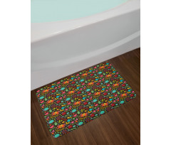 Cartoon Insects Playing Bath Mat