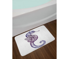 Boho Seahorse Tattoo Bath Mat