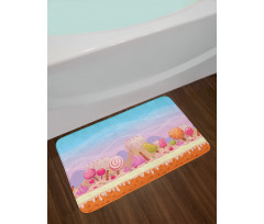 Fanciful Candy Road Bath Mat