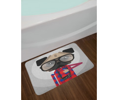 Photographer Pug Dog Bath Mat