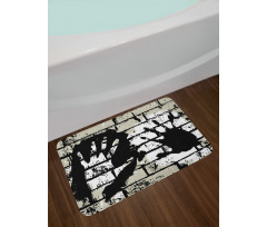 Stencil Sprayed Bath Mat