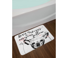 Love Dogs Grungy Bath Mat