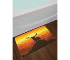 Deer Sunset Mountains Bath Mat