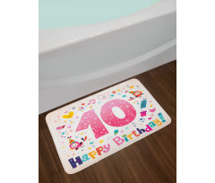10 Years Kids Birthday Bath Mat