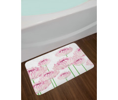 Tender Peony Flowers Bath Mat