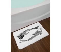 Japanese Carps Love Bath Mat