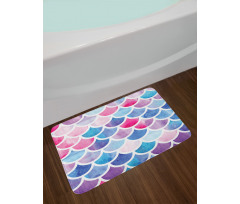 Pastel Mermaid Pattern Bath Mat