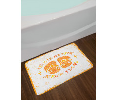 Stained Grungy Motif Bath Mat