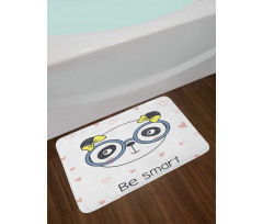 Doodle Panda Girl Glasses Bath Mat