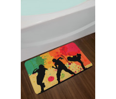 Girl Dancers Silhouette Bath Mat