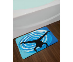 Head Spin on the Floor Bath Mat