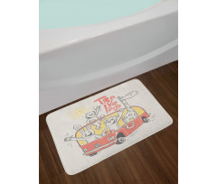 Traveling Animals Bath Mat