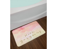 Pink Watercolor Bath Mat