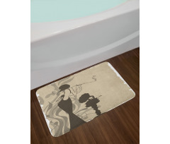 Smoker Girl Retro Bath Mat