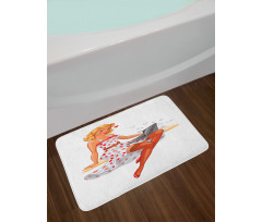 Short Hair Blondie Bath Mat