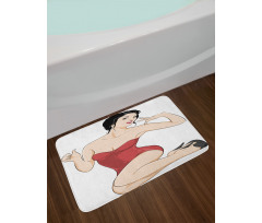 Pale Skin Brunette Bath Mat