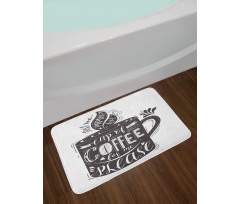 Texts Coffee Cup Bath Mat