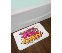 Yes You Can Word Bubble Bath Mat