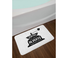 Grungy Typography Coffee Bath Mat