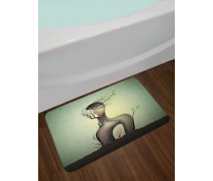 Surrealist Woman Shape Bath Mat