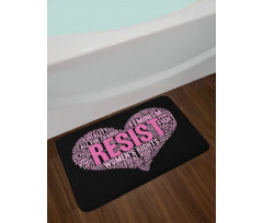 Heart Shape Phrase Bath Mat