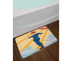 Woman Showing Fist Bath Mat