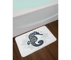 Uplifting Phrase Seahorse Bath Mat