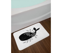 Ocean Whale Silhouette Bath Mat